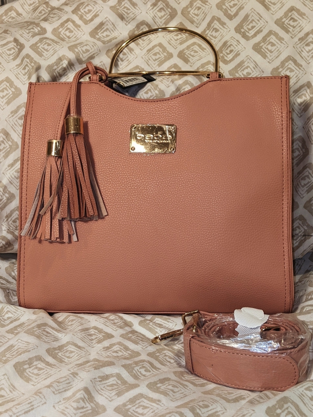 Bebe Zsa Zsa Los Angeles Shopper Tote in Blush Color
